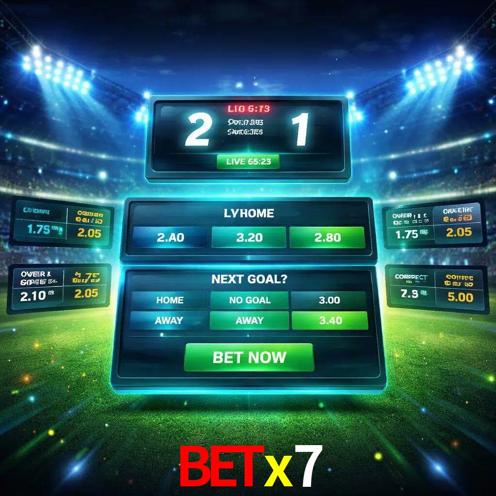 Vista de apuestas en vivo betx7 durante un partido en curso