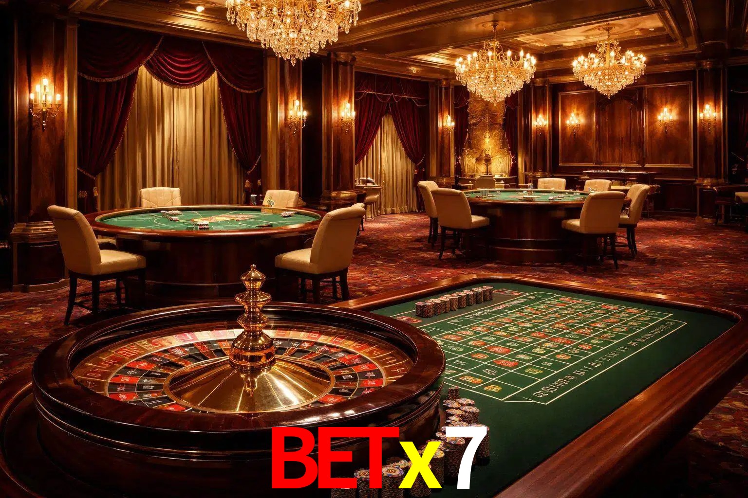 Una escena premium de mesa de casino en vivo con cartas, elementos de ruleta y un ambiente pulido de estudio de transmisión.